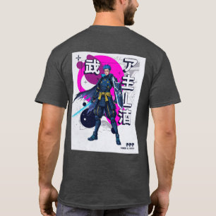 Camiseta Ciber Samurai Honra & Dados Guerreiro Futurista
