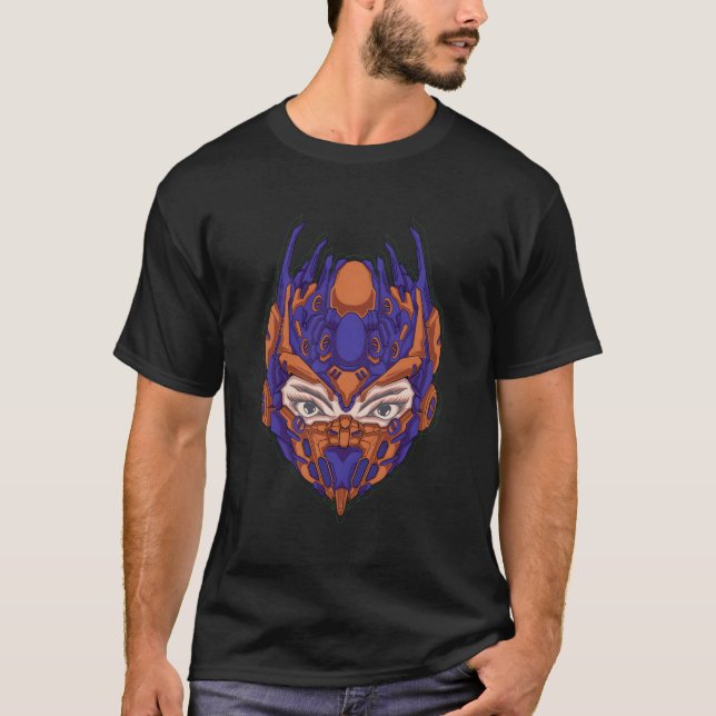 Camiseta Ciberão Robô Cyborg Robot Cabeça Robô Na Parte De  (Frente)