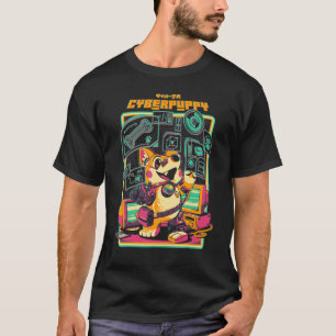Camiseta Ciberpuppy Cyborg Corgi Ficção Científica Futurist