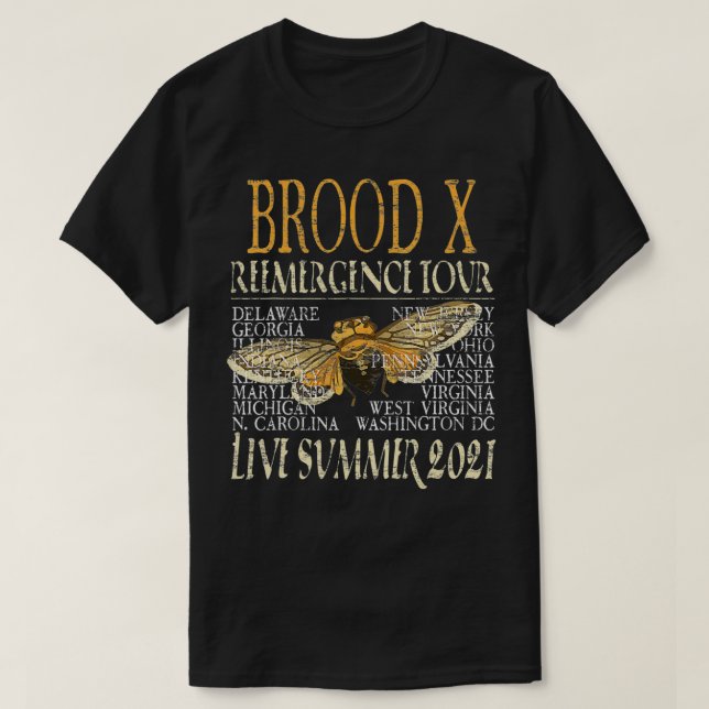 Camiseta Cicada Insect 17 Year Brood X Great Eastern Brood  (Frente do Design)