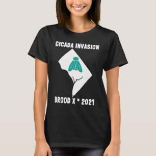 Camiseta Cicada Invasão Brood X 2021 Washington DC Estado O