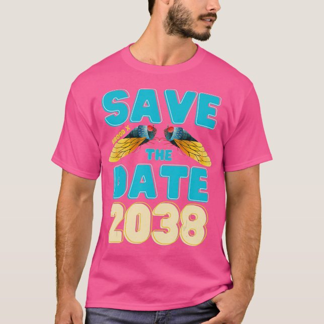 Camiseta Cicada Salvar a Data 2038 Devolução do Brood X 17 (Frente)