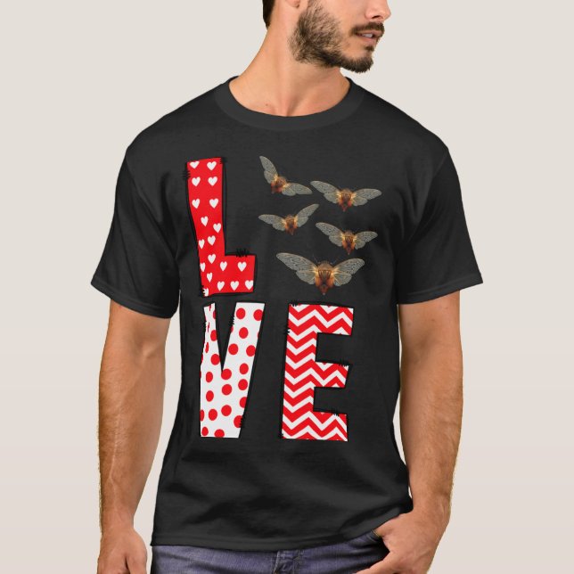 Camiseta Cicada Valentines Day Love Valentine Cute Hearts  (Frente)
