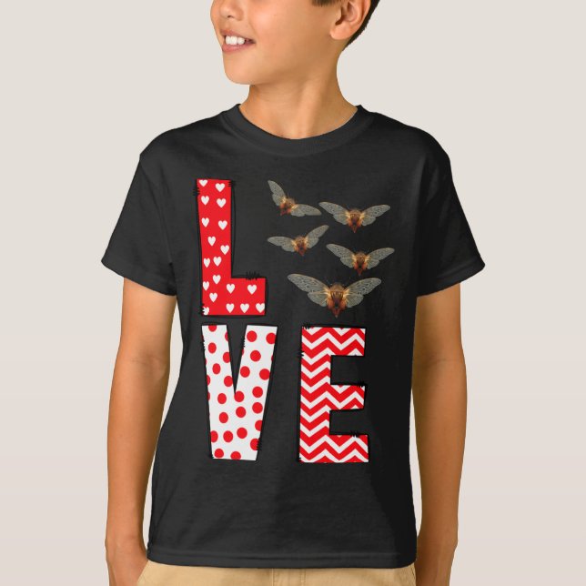 Camiseta Cicada Valentines Day Love Valentine Cute Hearts  (Frente)