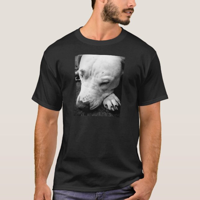 Camiseta cicatriz do harry potter cachorro pit bull branco (Frente)