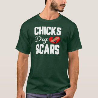Camiseta cicatrizes de escavação de pintinhos
