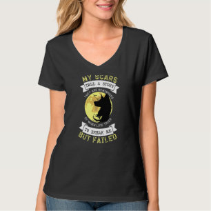 Camiseta Cicatrizes Dizem História Lembretes da Vida Lua Wo