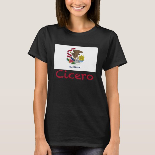 Camiseta Cicero Illinois Flag USA Souvenir (Frente)