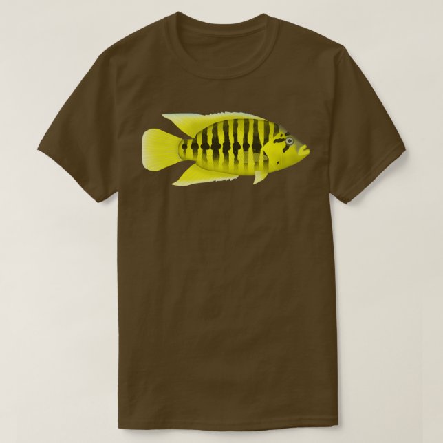 Camiseta Cichlid de Jaqueta amarela (Frente do Design)