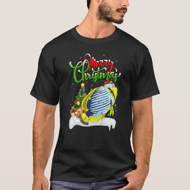 Camiseta Cichlid Fish  Xmas Decorations Santa Cichlid Chris (Frente)