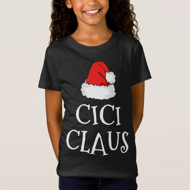 Camiseta Cici Claus Christmas Hat Family Group Corresponden (Frente)