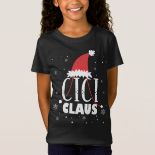 Camiseta Cici Claus Santa Hat Gota Avó Cici Natal F