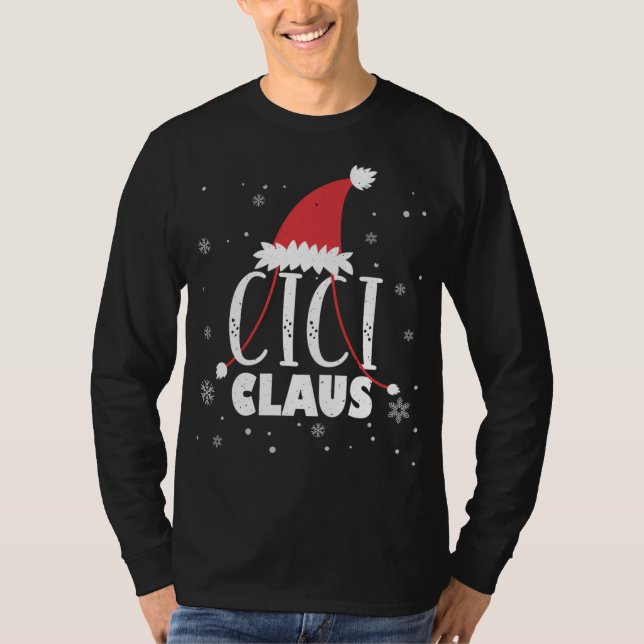 Camiseta Cici Claus Santa Hat Gota Avó Cici Natal F (Frente)