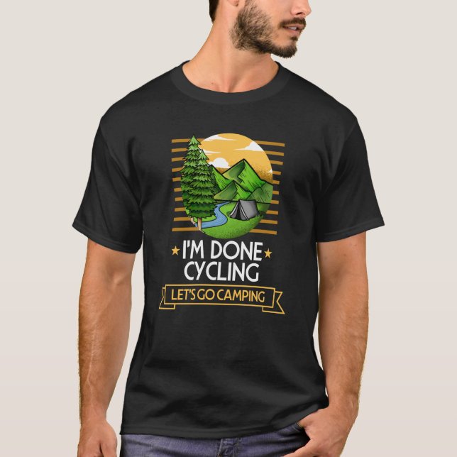 Camiseta Ciclagem Feita Vamos Acampar A Bicicleta Natureza  (Frente)