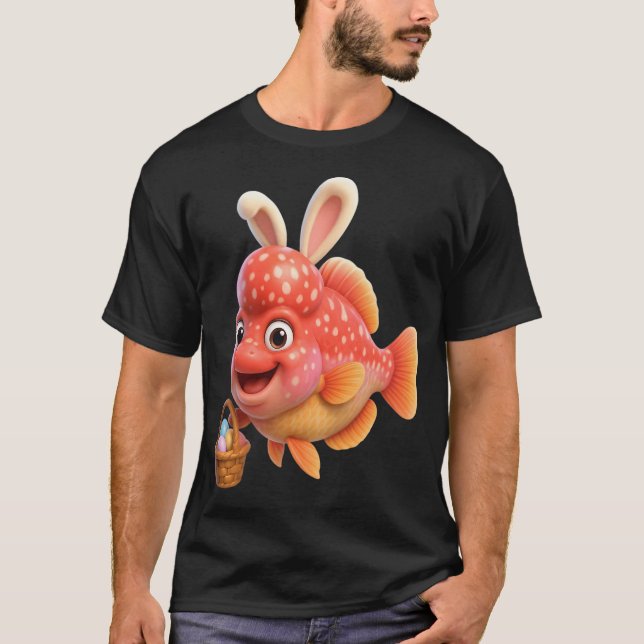 Camiseta Ciclídeo Flowerhorn da Páscoa (Frente)