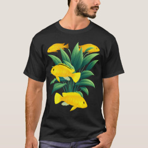 Camiseta Ciclídeos Mbuna Peixe Lab Amarelo Ciclídeo African