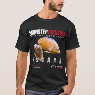 Camiseta Ciclídeos Monstros Peixe Óscar Predador Aquário