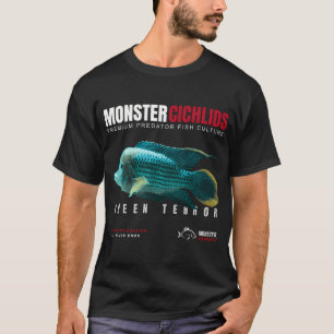 Camiseta Ciclídeos Monstros Peixe Predador Terror Verde
