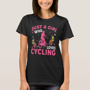 Camiseta Ciclismo Apenas Uma Menina Que Adora Ciclismo