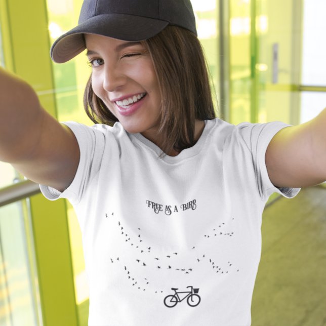 Camiseta Ciclismo da vida, livre como um pássaro personaliz (Criador carregado)