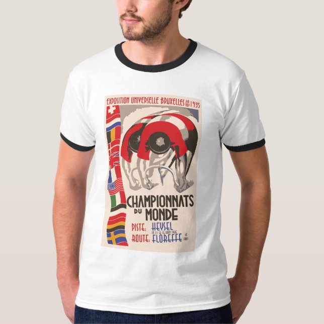 Camiseta Ciclismo de design retro do art deco dos anos 30 (Frente)