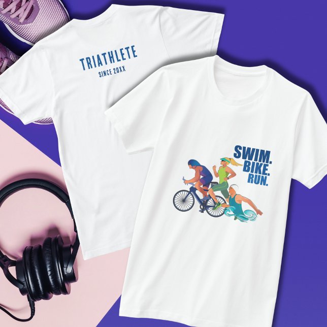 Camiseta ciclismo de natação | Triatleta desde 20XX (Criador carregado)