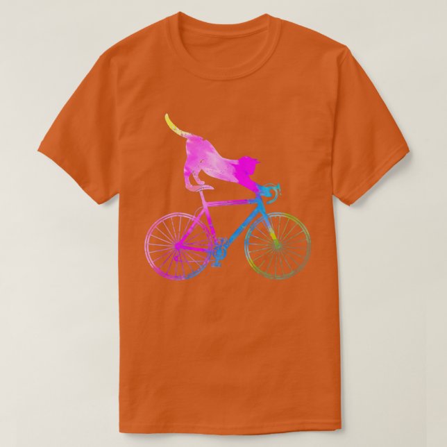 Camiseta Ciclismo Engraçado Ciclista de Gatos (Frente do Design)