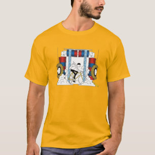 Camiseta Ciclista Andando Através De Cartografia De Lavagem
