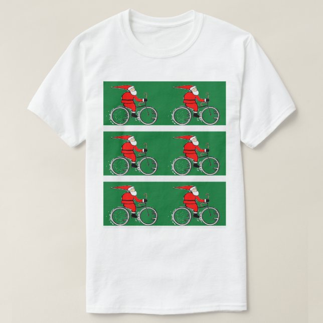 Camiseta Ciclista Andando de Bicicleta no Natal (Frente do Design)