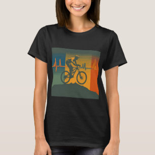 Camiseta Ciclista de Montanha Retrô Coração Batendo