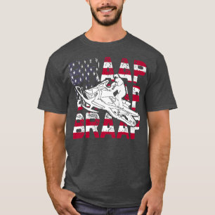 Camiseta Ciclista de Moto de Neve com Bandeira dos EUA Retr