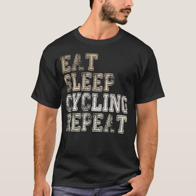 Camiseta Ciclista dizendo sono ciclando repetidamente motoc (Frente)