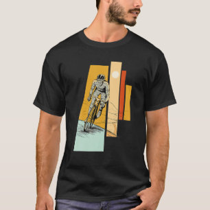 Camiseta Ciclista legal Ciclando Numa Vintagem De Trilha Re