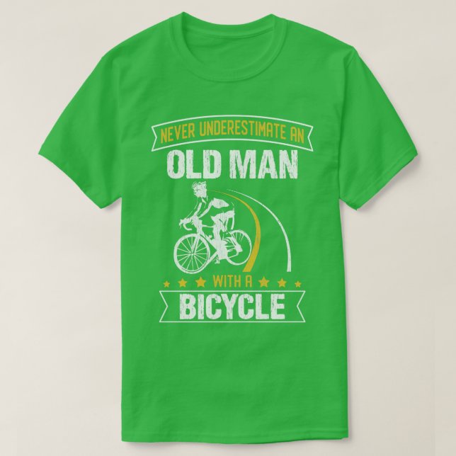 Camiseta Ciclista Presente Para Homens Nunca Subestima Um (Frente do Design)