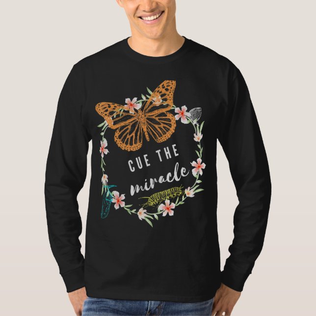 Camiseta Ciclo Bonito de vida da borboleta Monarca (Frente)