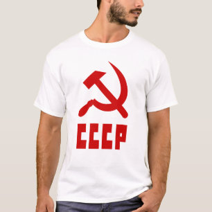 Camiseta CICLO comunista vermelho martelo russo e foice