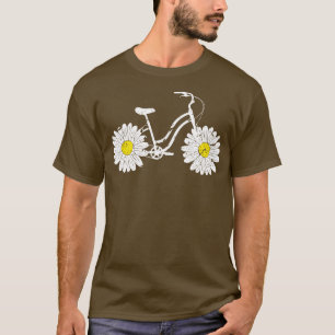 Camiseta Ciclo de Bicicleta Floral com Rodas Florais