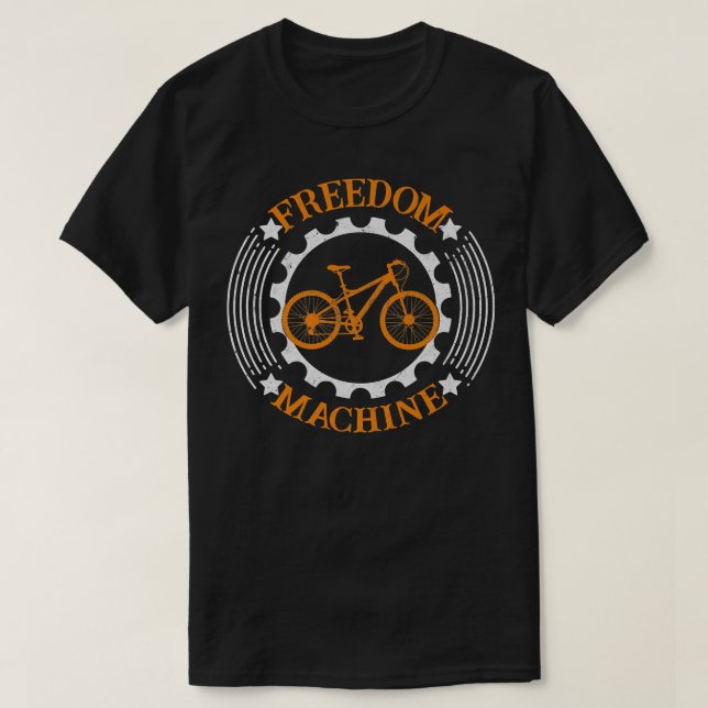 Camiseta Ciclo de Bicicleta Montanha E-Bike da Máquina da L (Frente do Design)