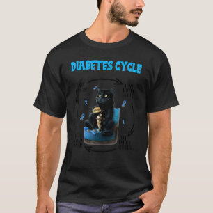 Camiseta Ciclo de Diabetes Gatinho de Gato Preto Conscienti