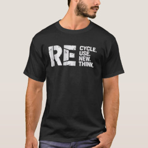 Camiseta Ciclo de Reciclagem Reutilizar Novo Pensamento Amb