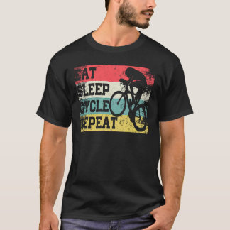 Camiseta Ciclo de Repouso de Retro da Vintagem Repetir Cicl