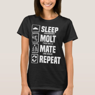 Camiseta Ciclo de Vida Cicadas do Sono, Molt Mate Repetir E