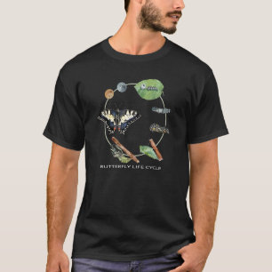 Camiseta Ciclo de Vida da Borboleta Insetos 4 Palcos Espéci