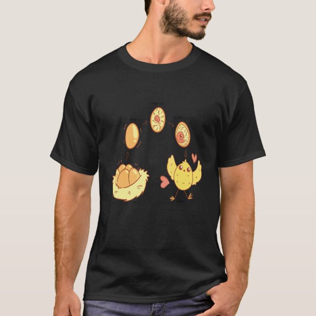 Camiseta ciclo de vida de insetos frango (Frente)