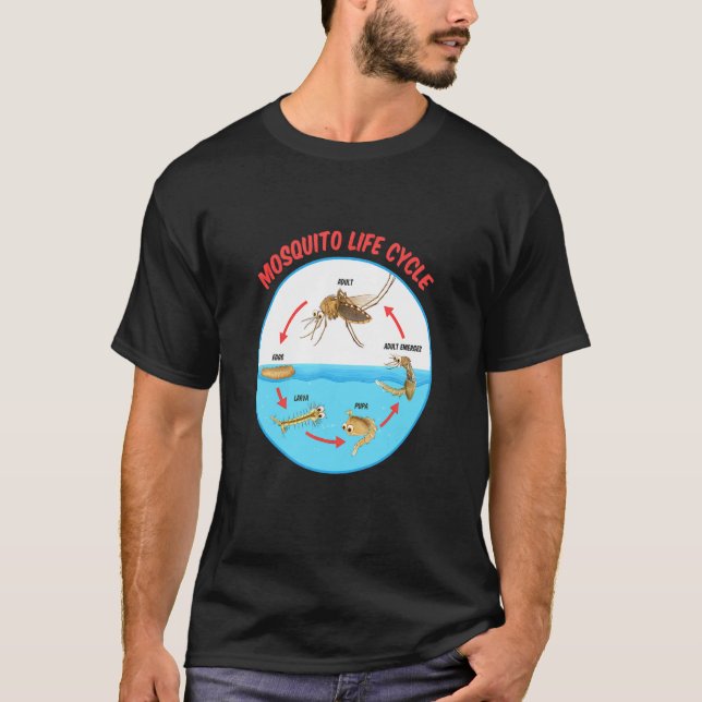 Camiseta Ciclo de vida do mosquito (Frente)