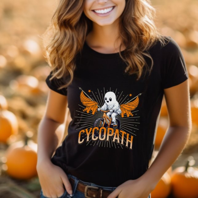 Camiseta Ciclo Fantasma do Halloween Engraçado (Criador carregado)