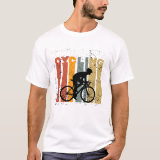 Camiseta Ciclo Pessoal Geométrico Amigável em Laranja Negro