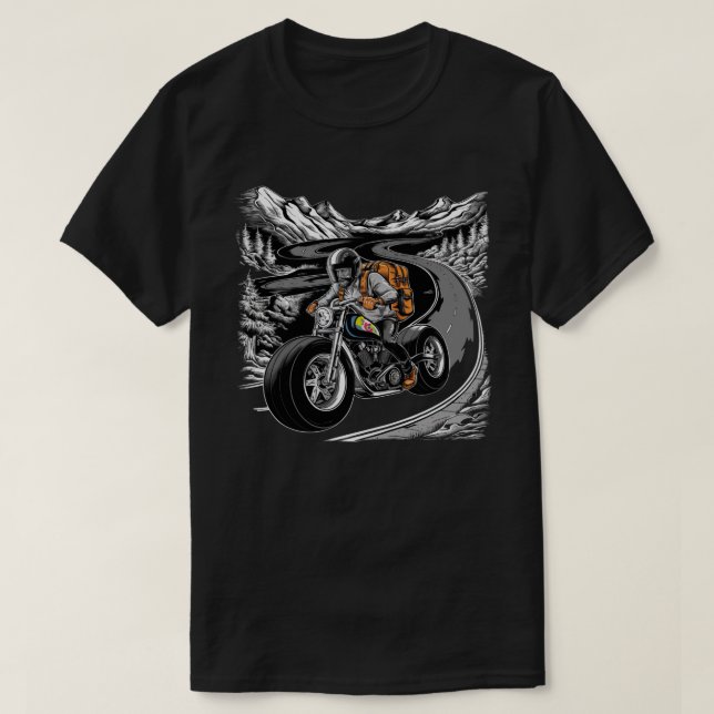 Camiseta Ciclo preto Clássico de Biker Vintage (Frente do Design)