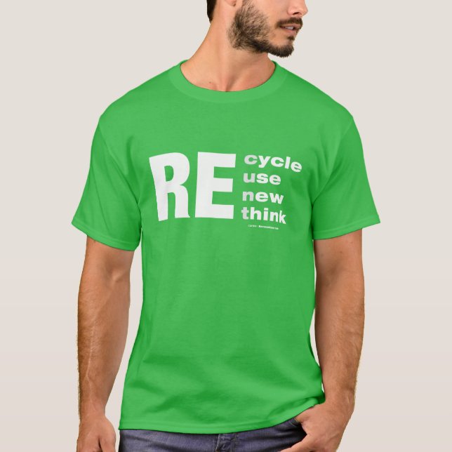 Camiseta Ciclo RE use novo pensamento engraçado (Frente)