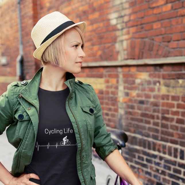 Camiseta Ciclografando a vida, pulsação personalizável (Criador carregado)